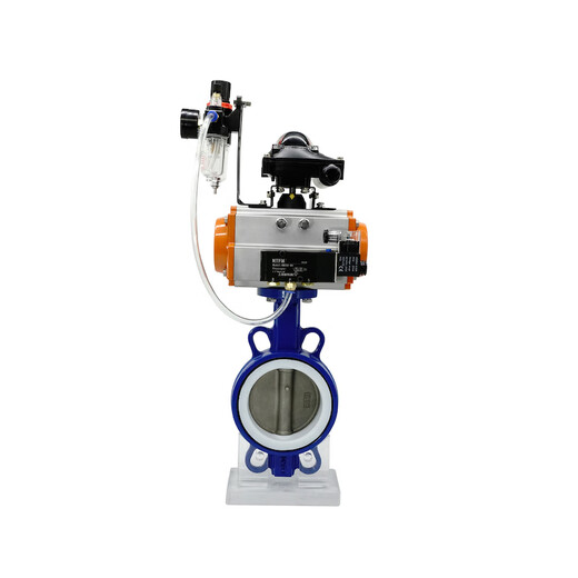 D671F-10Q Pneumatique Tetrafluorobutterfly Valve pneumatique Valve de papillons triple-claque 304 Plaque DN50 65 80 100 DN250 [Tetrafluoro Seal 304 Plaque]