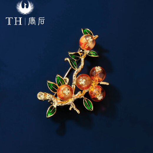 Shishi Ruyi brooch from the Tang Dynasty, women’s high-end enamel colored glass bead corsage brooch for mother’s birthday holiday gift Shishi Ruyi