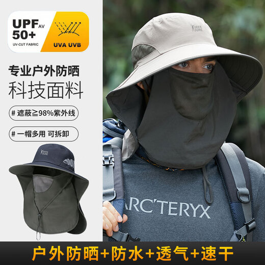 Camper Coutcamp Sunspreen Hat Mask Mask Miding Bike Cover Face Protección de cuello transpirable Protección UV 2024 Nuevo sol de sol Sunshade al aire libre Gris oscuro (655 modelos) Todos los tamaños se pueden ajustar