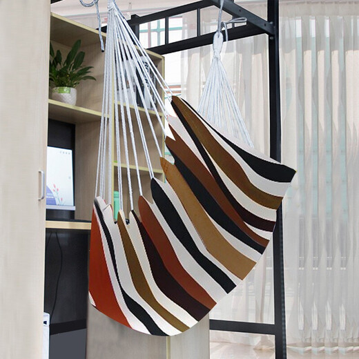 Zhixu Hängesessel, Schlafsaal, Hängekorb, Schlafsaal, Schlafzimmer, verstärkt, Kinderleinwand, Outdoor, Schaukel, Studentenbalkon, Lazy Home, reines Grau (Kissen * 2 + Gurte + S-Haken)