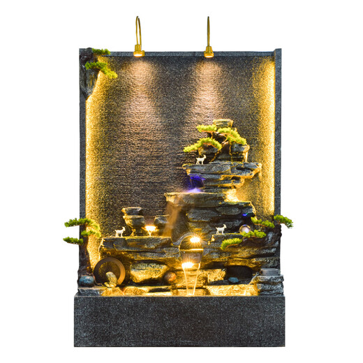 璨匠（CANJIANG）水幕墙流水喷泉屏风隔断落地办公室庭院假山循环水景观客厅装饰 2603【咨询送换水装置】