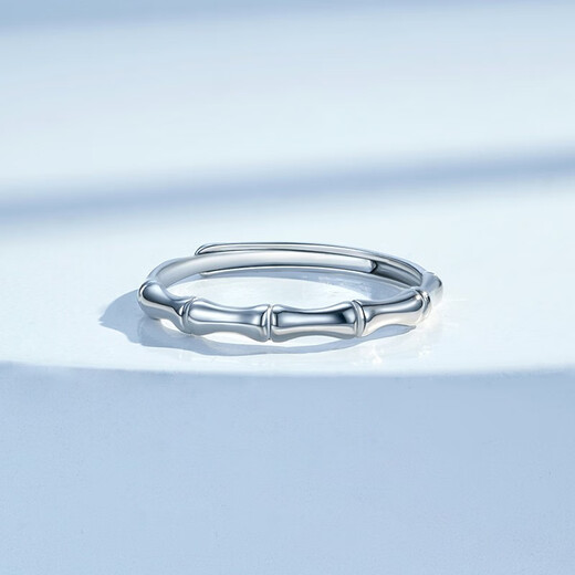 Mengjinyuan PT950 platinum ring, platinum bamboo open ring, birthday gift for girlfriend, about 2.05g-live mouth