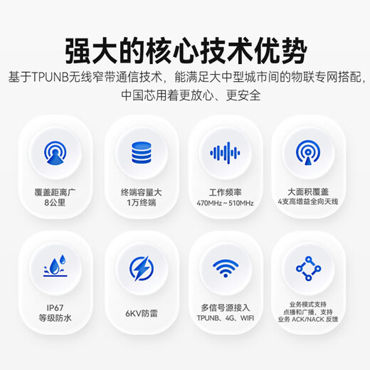 Dite TPUNB wireless communication gateway 8 km omnidirectional 10,000 large IoT gateway with aircraft capacity replaces lora wireless transceiver remote communication P67 waterproof TP9216
