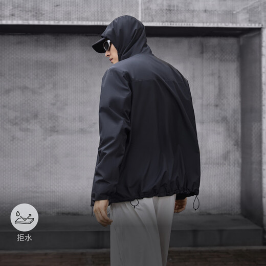 Adidas water-repellent plus velvet liner three-in-one hooded jacket for men and women in autumn and winter Adidas official light sports black XL