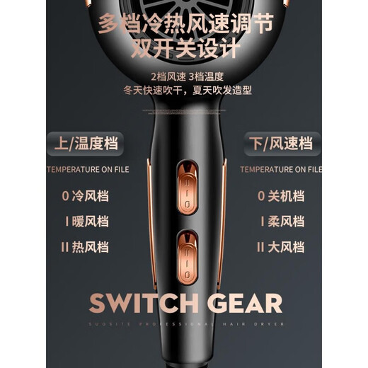 Philips (PHILIPS) hair dryer of the same style for home use 2200w negative ion hair care barber shop high power 2000w quick drying hair dryer hair salon 2200w - pure copper AC motor - 3 meters cord -