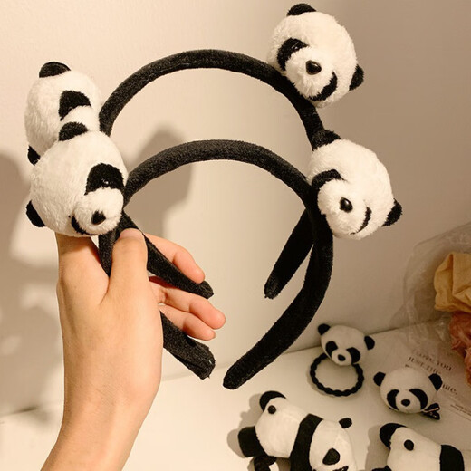 MUSIYU Cute Panda Doll Hairband Little Panda Headband Headband Washing Hairpin Hairpin Hairband Children Adult Hair Accessories Women Panda Hairband A22-301