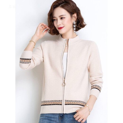 Mingchengmeng sweater jacket women's autumn and winter new style small style versatile fashionable sweater outer cardigan blue knitted cardigan L