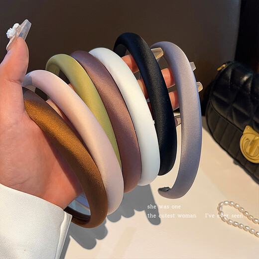 Morning Star French Hair Hoop Women's 2025 New High Skull Pressure Hair Headband Internet Celebrity High-end Hairpin Face Wash Hair Bundle Headwear Spring Light Coffee