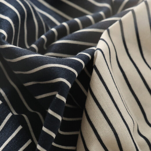 
Golden Santa Golden Santa Base Shirt for women with silk striped round neck can be worn on the outside for short-sleeved casual shirt 3YZFBB701 Navy bottom rice noodles 4554 M