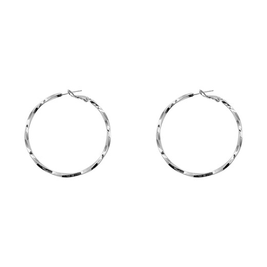 Youfang simple hoop plain hoop earrings for women niche design cold style ear hoop earrings 2025 new trendy silver pair