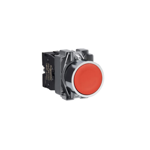 Schneider Electric XB2B series metal button flat reset button with a normally closed point red XB2BA42C