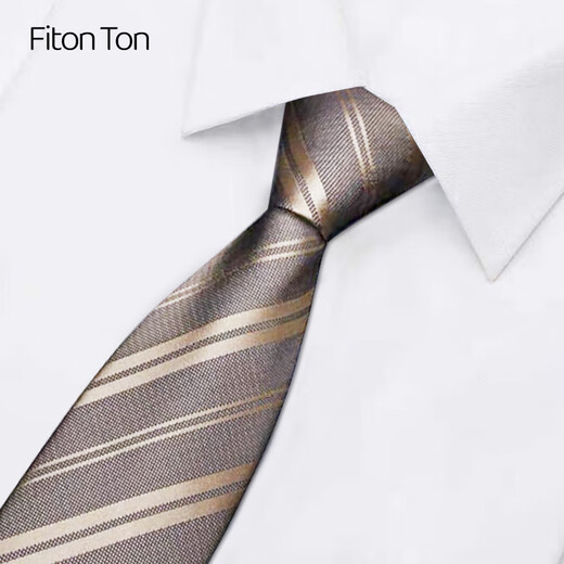 FitonTon[父亲礼物]领带免打结男士商务正装拉链8cm免打职场送男友礼盒装