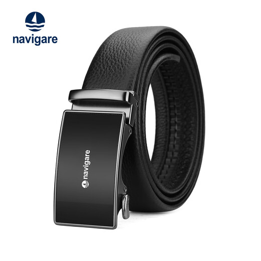 Navigare Italiener kleines Segelboot Herrengürtel Geschenkbox Gürtel High-End-Gürtel leichter Luxus-Geburtstagsgeschenk Schwarz (Theke Geschenkbox) N4A826Z-101103a 115 cm [Vorgeschlagenes Gewicht 130-165jin [Jin gleich 0,5 kg]]