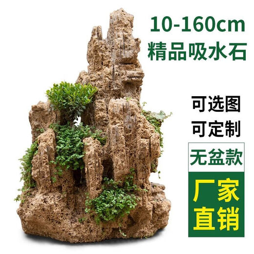 Shiguang Station absorbent stone natural stone bonsai fish tank courtyard large fish pond landscaping absorbent stone original stone water stone bonsai 10-14cm absorbent stone does not include basin