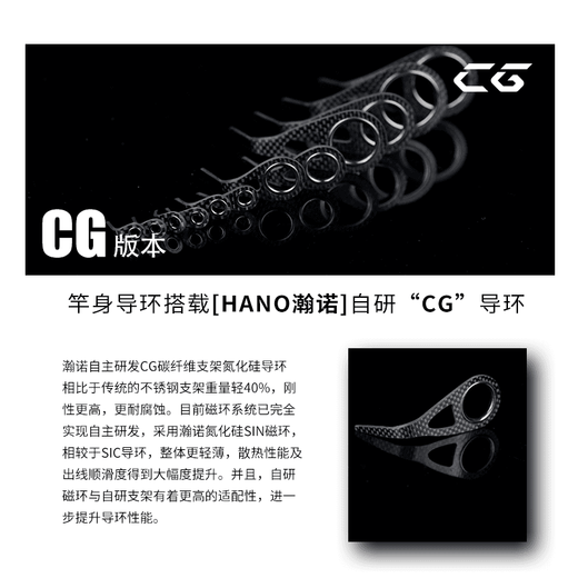 瀚诺HANO骨隼系列轻量化小锥度碳纤维握把旗舰虫竿黑坑野钓双节 2.03m 枪柄C682M-富士SIC版