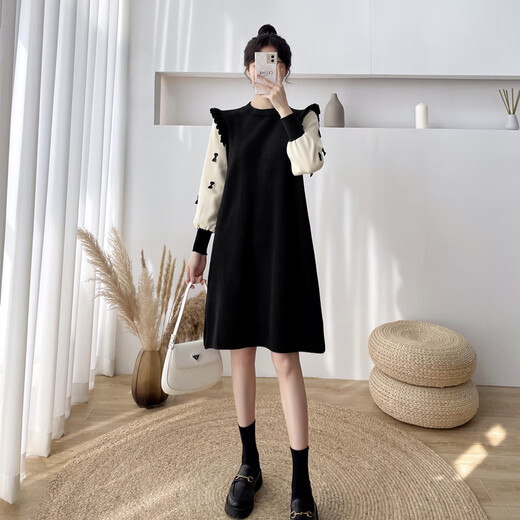 Ruipili maternity wear, nursing dress, autumn and winter outings, fashionable hot mom style knitted spring and autumn postpartum slimming nursing clothes, red nursing clothes, vertical zipper on the chest, L size 110-125Jin Jin is equal to 0.5 kg