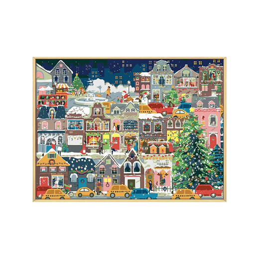 
galison winter lights Christmas DIY digital oil painting handmade coloring gift ins Feng Gaowei decorative painting hanging painting qx15841 60*80cm thick solid wood inner frame + exquisite outer frame (
