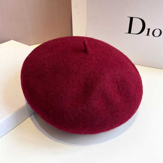 Love Jisha beret women's autumn and winter fashion casual versatile three-dimensional thick painter pumpkin stem hat bud hat fashion MM25 beret wine red
