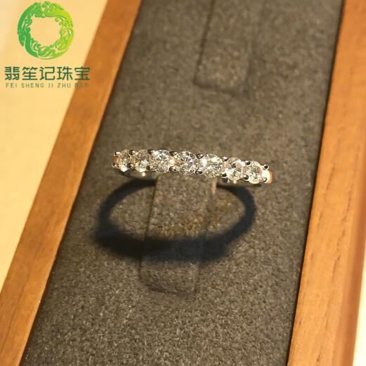 Feishengji 18K gold broken diamond ring, row of diamonds, thin diamond ring for women, non-fading silver, simple order, moissanite 18k gold, Hong Kong code - 11 code (high carbon diamond)