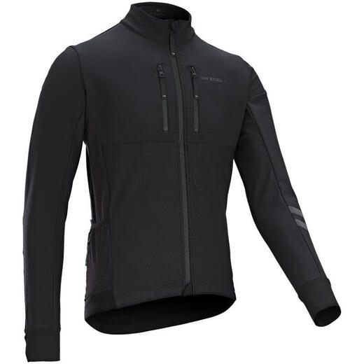 Decathlon Cycling Jersey Men's Autumn and Winter Weatherproof Jacket Cycling Windbreaker Black XL 4793160