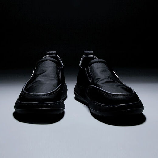 Feilixidi canvas shoes lightweight men's shoes thick sole comfortable one-foot loafers black cloth shoes men's black upgraded version 41