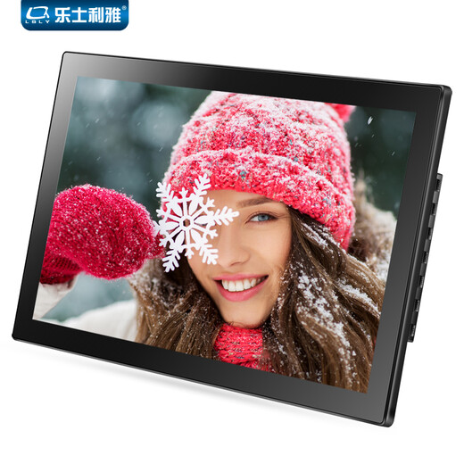 LSLY Marco de Fotos Digital de Vista Completa de 19 Pulgadas, álbum de Fotos electrónico, Pantalla de Alta definición, Video 1080P, Pantalla Comercial con Control Remoto, Negro de 22 Pulgadas, Disco 32GU Gratis + Placa montada en la Pared