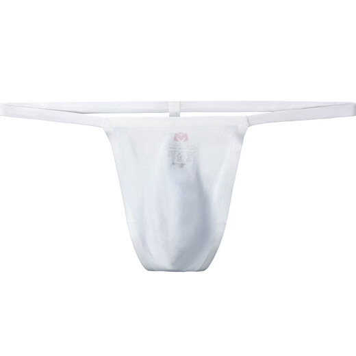 T-pants for women, hot and sexy light-sensing ice silk, transparent one-thread, one-piece thin straps, seductive seamless t-pants, men's thong white M