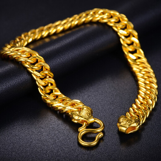 Bini 999,9 Fuß Gold Armband, klassisches Pferdpeitsche Paar, Männer -Gold -Handschmuck, Jeansarmband, Männer- und Frauenarmband -Chef 10.10g Fuß Gold 17 cm 5,8 mm