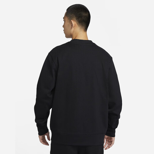 耐克（NIKE） 男针织开衫春季新款黑色纯棉休闲叠搭刺绣外套 FN3899-010 XL