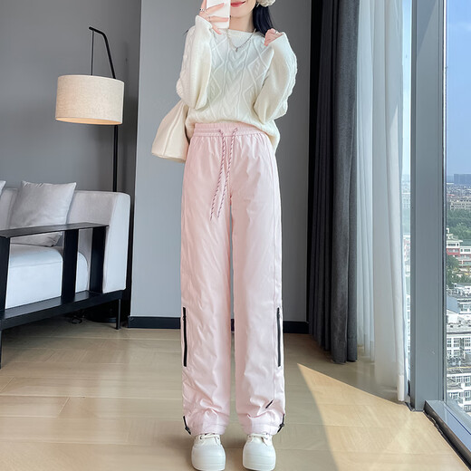 Mad Cortes Workwear Down Pants Women's Outerwear 2025 Winter Fashion Thickened Down Pants Warm Windproof Charged Cotton Pants Black 2XL