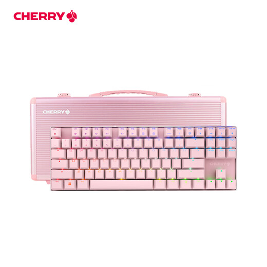 CHERRY Cherry MX8.2 Wireless Keyboard Keyboard Machinery 87 Keyboard TKL Bluetooth Keyboard Three-mode Mechanical Keyboard RGB Alloy E-sports Game Keyboard Pink Tea Roller