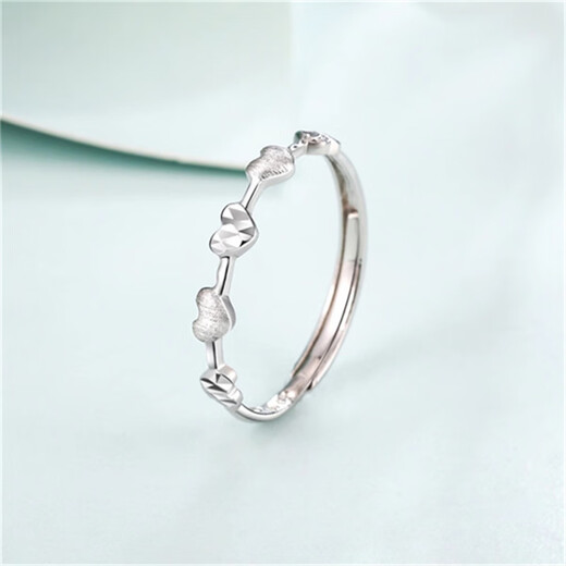 Jue Qing light luxury platinum ring women's love circle platinum living ring girlfriend anniversary gift 1.81g
