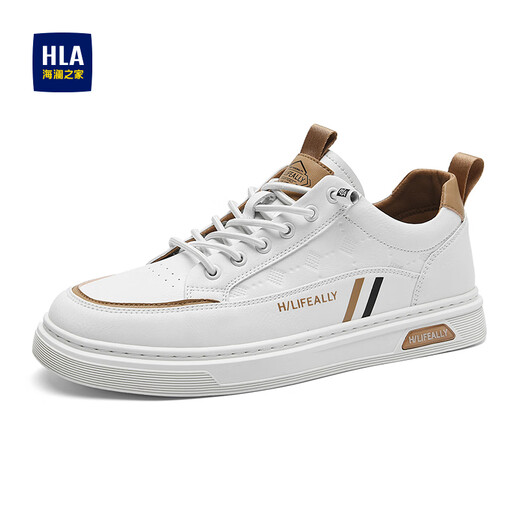 Heilan House Flat Shoes Men's Shoes 2025 New Autumn and Winter Velvet Thickening Versatile White Shoes Men's Slip-on Casual Shoes for Men White Brown 42