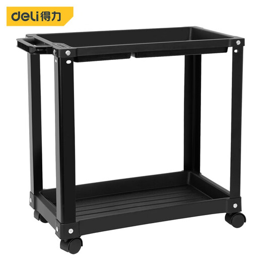 Deli Deli multi-functional tool cart, auto repair shop, drawer trolley, shelf layer, hand push repair storage rack, mobile cabinet, load-bearing 100Jin, Jin equals 0.5kg, second floor