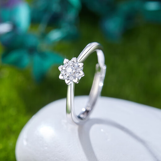 Happy Diamond Birthday Gift 80 Points Effect Diamond Ring Live Adjustable Diamond Ring Proposal for Girlfriend