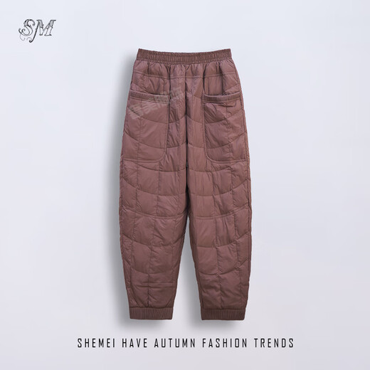 Ducky middle-aged and elderly mother's pants autumn and winter new light and warm down pants, modern, loose, slimming and thickened casual pants, Khaki M (95-115Jin Jin is equal to 0.5 kg)