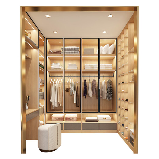 Mag Mag Mag Cloak Room Customized Bedroom Light Luxury Walk-in Wardrobe Customized Glass Door Mini Cloak Room Prepayment