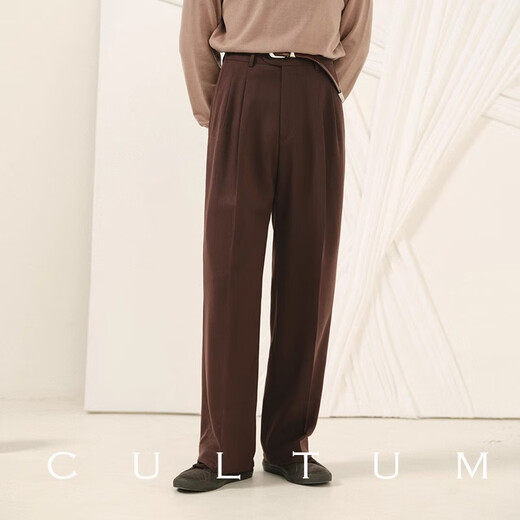 CULTUM Unisex Worsted Wool Autumn and Winter Double-breasted Suit Men's Casual Thickened Suit Jacket Beige Word Pattern Single Suit 243069 50