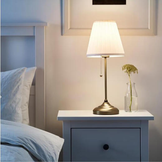 Yaotian Nordic Bedroom Small Table Lamp Bedside Study LED Lamp Creative Simple Modern Warmth Romantic Wedding Room Line Lamp Zunhuang Light Beige Style Pull Switch + 7 Watt Three-level Dimming LED