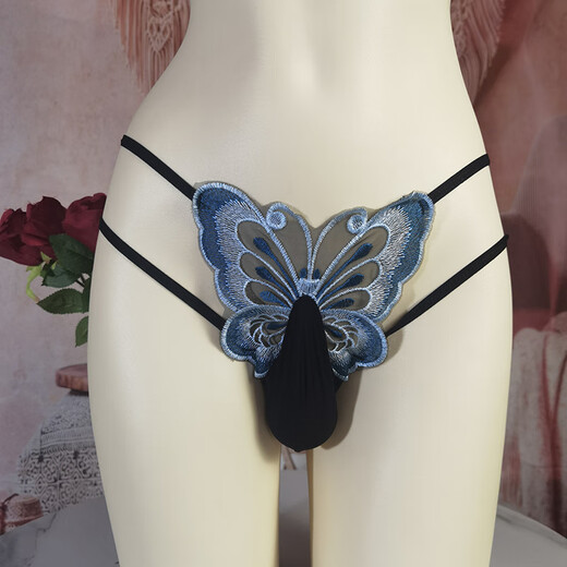 Guiruo Adult Products Men's Special Men's Bullet Separation Large Size Temptation Thong Hollow Large Size Underwear L Dark Purple (100-155 Jin Jin is equal to 0.5 kg) Bullet Separation - Closed Mouth