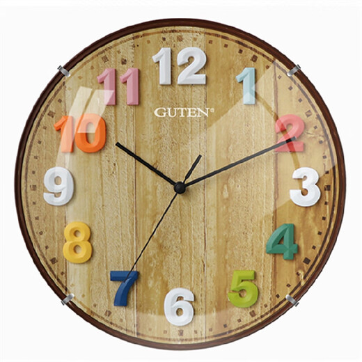 MPPMCK silent clock living room modern simple round quartz wall clock conspicuous large font wall clock 3883 matte black diameter 34 cm others