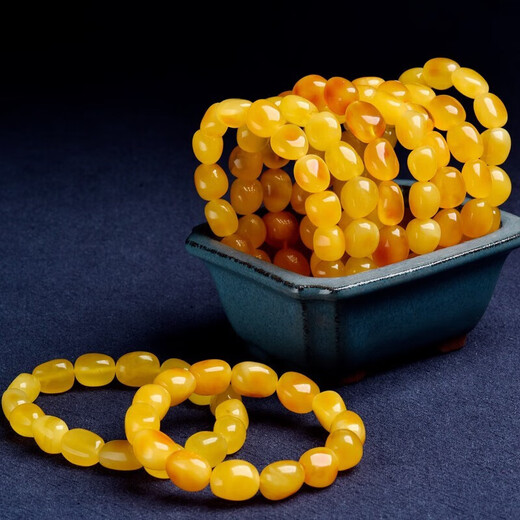 OUCERNY Beeswax Bracelet Natural Raw Mineral Amber Raw Stone Bracelet Original Irregular Single Circle Bracelet Women's Model 10-12g