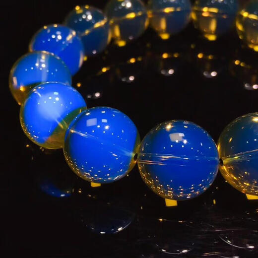 ECK7A Natural Water Purified Mexican Blue Amber Round Beads Dominican Blue Amber Single Beads Loose Beads Raw Mineral Multi-Baby Bracelet with Beads 7A Collection Grade 12mm Single Beads (Dominican) (