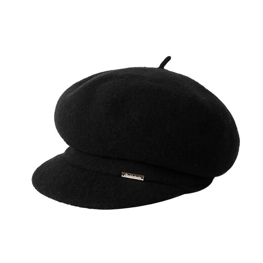 Xiangxue Yuxiu Gorro de Pato de Lana para Mujer Otoño e Invierno 2025 Nueva Boina octogonal Gorro Retro versátil y cálido para Mujer Beige