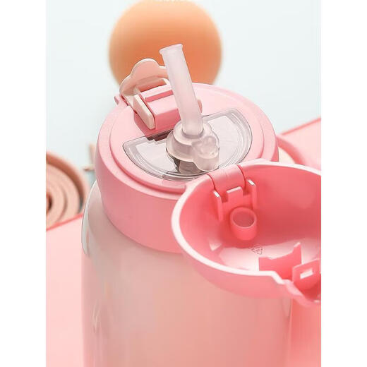 杯具熊（BEDDYBEAR）儿童保温杯水杯HelloKitty保温杯高颜值直饮吸管小学生上学专用宝 豌豆kt6630ml《三盖》送杯