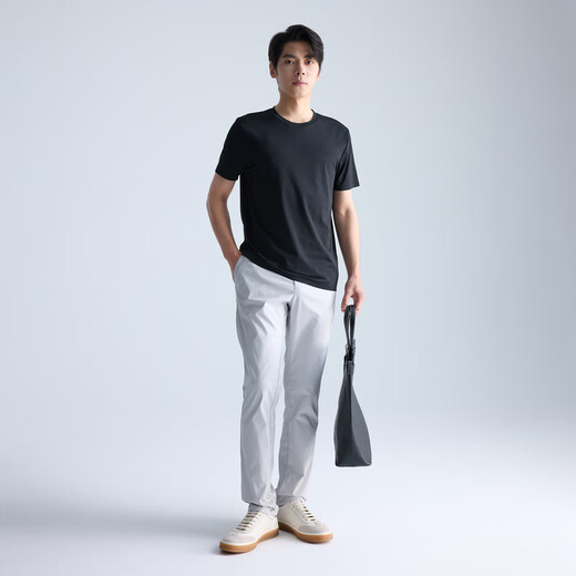 Lilang Light Fashion Men's Men's Clothing [100% Polyester] футболка мужская печать логотипа прохладное вязаное круглое шею с коротким рукавом A5xtx301 Black XL (175)