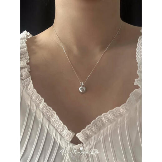 DRJEFUN Princess Swarovski Pearl French Classic Versatile Silver Necklace/Clavicle Chain Women Princess Tahiti 12mm-Necklace