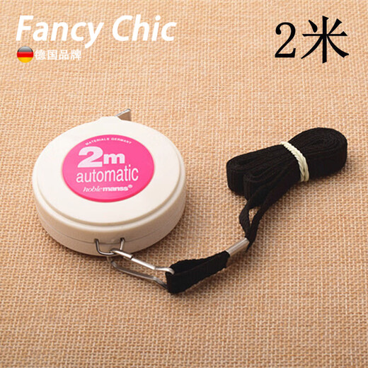 FANCYCHIC German quality tape measure, clothes measure, waist measure, tailor's ruler, sewing ruler 1.5 meters, soft leather tape measure for clothing, 2 meters, white pink heart, inches + centimeters