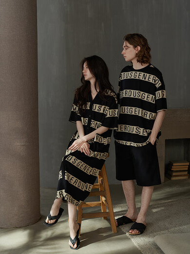Tonyu (Tongyu) Même langue Couple de pyjamas Summer Modal Cotton Femme de nuit à manches courtes peut être porté sur les combinaisons extérieures des hommes et les vêtements à domicile M3899 XL 175 hommes