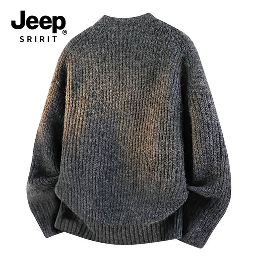 JEEP SPIRIT cardigan sweater men's autumn and winter sweater men's loose lazy sweater NYH939 light gray XL